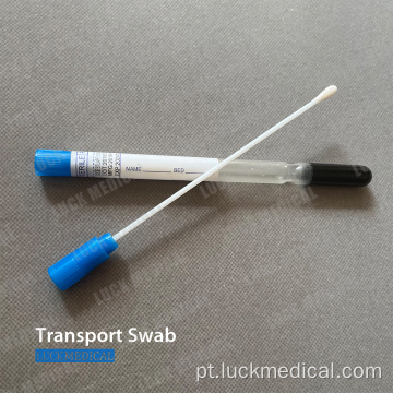 Swab descartável de transporte com gel de carvão